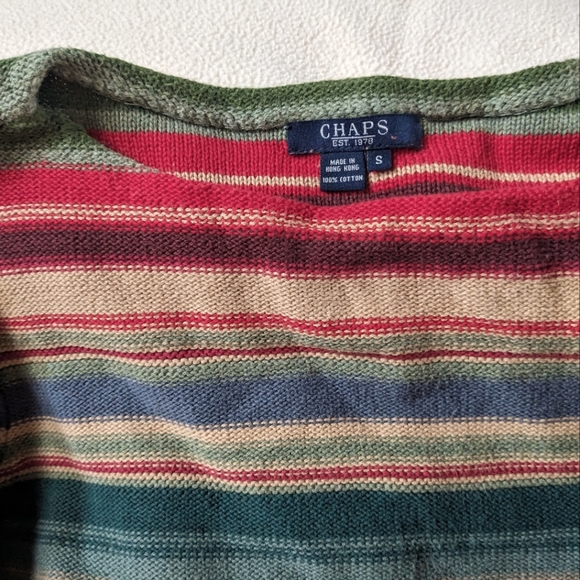 Chaps Ralph Lauren size S sweater. Golden, reds and greens - Picture 3 of 3